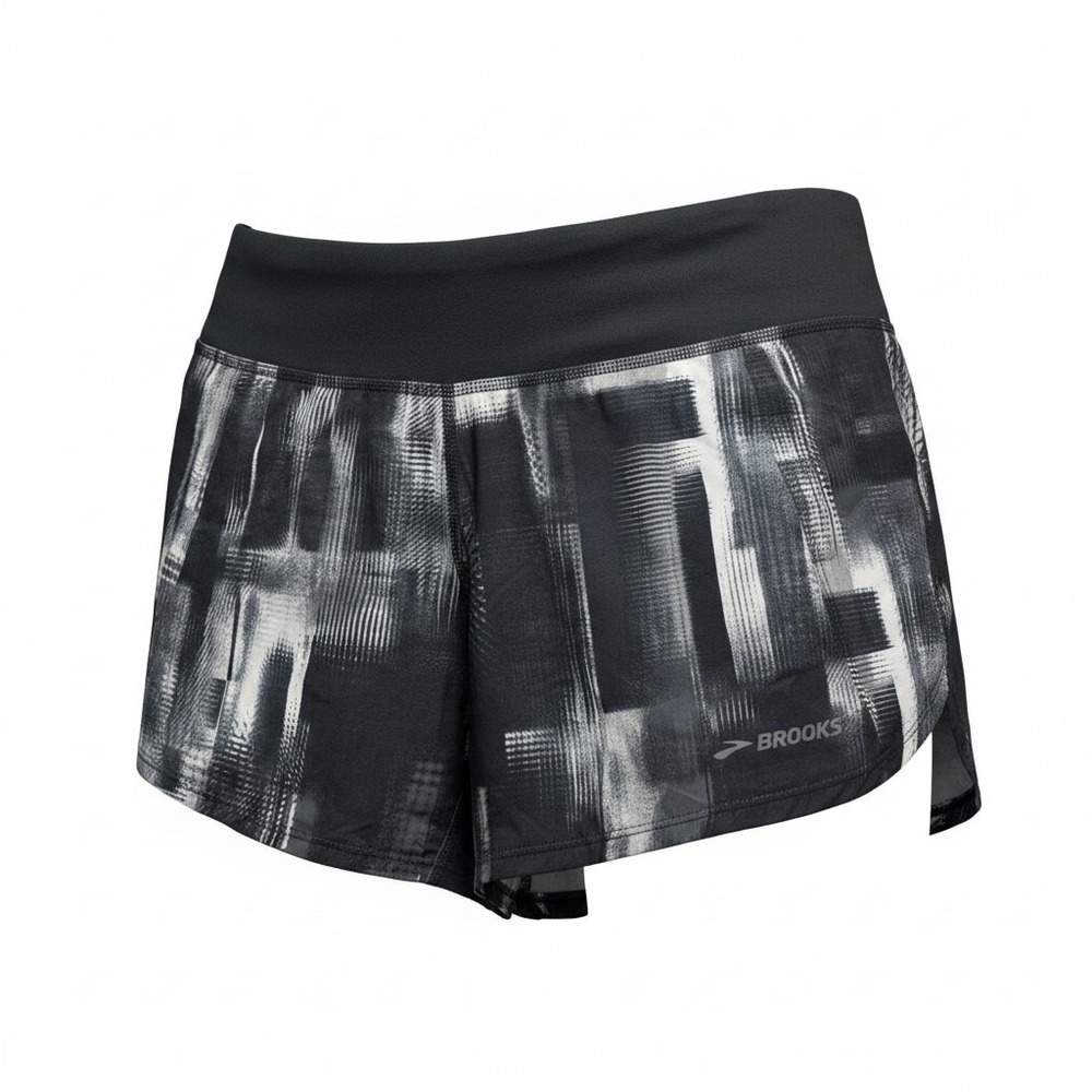 Brooks Chaser‎ Running Shorts Womens Medium Black White Excellent Abstract Print